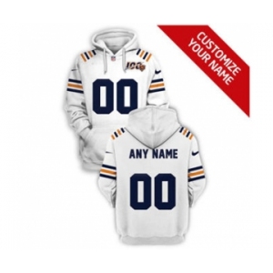 Men's Chicago Bears Active Player Custom 2021 White 100th Season Pullover Football Hoodie