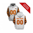 Men's Cincinnati Bengals Active Player Custom 2021 White Orange Pullover Football Hoodie