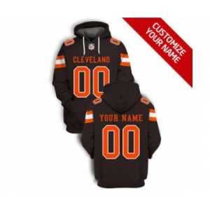 Men's Cleveland Browns Active Player Custom 2021 Brown Pullover Football Hoodie