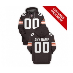 Men's Cleveland Browns Active Player Custom 2021 New Brown Pullover Football Hoodie