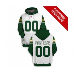 Men's Green Bay Packers Active Player Custom 2021 White Pullover Football Hoodie