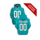 Men's Miami Dolphins Active Player Custom 2021 Aqua Pullover Football Hoodie