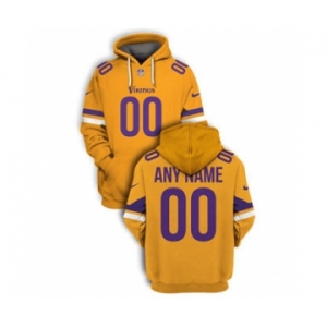 Men's Minnesota Vikings Active Player Custom 2021 Yellow Color Rush Pullover Football Hoodie