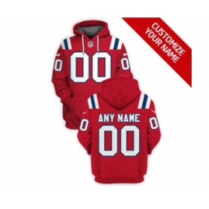 Men's New England Patriots Active Player Custom 2021 Red Pullover Football Hoodie