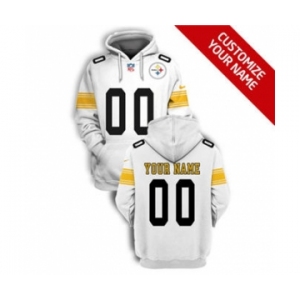 Men's Pittsburgh Steelers Active Player Custom 2021 White Pullover Football Hoodie