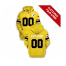 Men's Pittsburgh Steelers Active Player Custom 2021 Yellow Pullover Football Hoodie