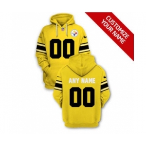 Men's Pittsburgh Steelers Active Player Custom 2021 Yellow Pullover Football Hoodie