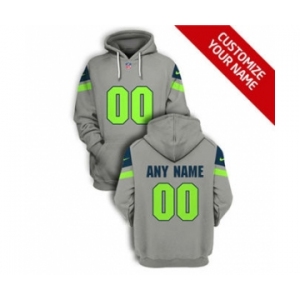 Men's Seattle Seahawks Active Player Custom 2021 Gray Pullover Football Hoodie