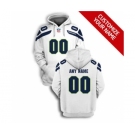 Men's Seattle Seahawks Active Player Custom 2021 White Pullover Football Hoodie