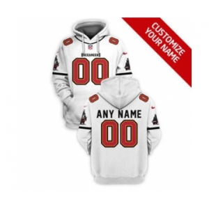 Men's Tampa Bay Buccaneers Active Player Custom 2021 White Pullover Football Hoodie