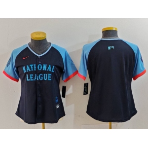 Women's National League Blank Navy 2024 All Star Limited Stitched Baseball Jersey