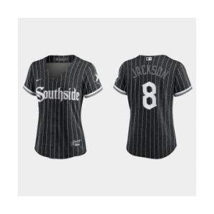 Women Chicago White Sox Bo Jackson Black 2021 City Connect Replica Jersey