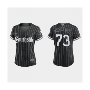 Women Chicago White Sox Yermin Mercedes Black 2021 City Connect Replica Jersey
