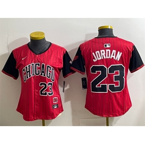Women's Chicago White Sox #23 Michael Jordan Red Black 2025 City Connect Limited Stitched Baseball Jersey