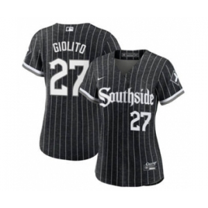 Women's Chicago White Sox #27 Lucas Giolito 2021 Black Connect City Stitched Baseball Jersey
