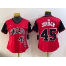 Women's Chicago White Sox #45 Michael Jordan Red Black 2025 City Connect Limited Stitched Baseball Jersey