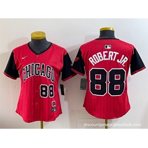 Women's Chicago White Sox #88 Luis Robert Jr. Red Black 2025 City Connect Limited Stitched Baseball Jersey