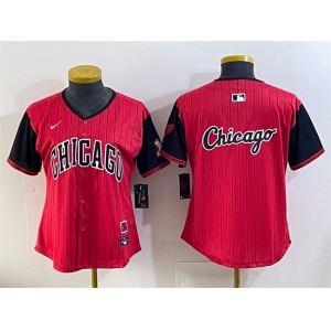 Women's Chicago White Sox Team Big Logo Red Black 2025 City Connect Limited Stitched Baseball Jersey