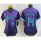 Women's Arizona Diamondbacks #14 Gabriel Moreno Number Purple 2025 City Connect Limited Jersey