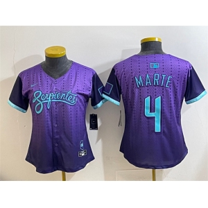 Women's Arizona Diamondbacks #4 Ketel Marte Purple 2025 City Connect Limited Stitched Baseball Jersey