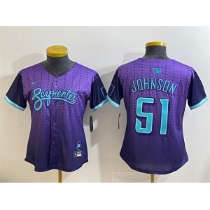 Women's Arizona Diamondbacks #51 Randy Johnson Purple 2025 City Connect Limited Stitched Baseball Jersey