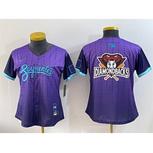 Women's Arizona Diamondbacks Team Big Logo Purple 2025 City Connect Limited Stitched Baseball Jersey