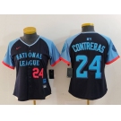 Women's Milwaukee Brewers #24 William Contreras Navy 2024 All Star Limited Stitched Jerseys