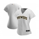 Women's Milwaukee Brewers Alternate 2020 Baseball Team Jersey White Navy