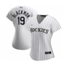 Women's Colorado Rockies #19 Charlie Blackmon Home 2020 Baseball Player Jersey White