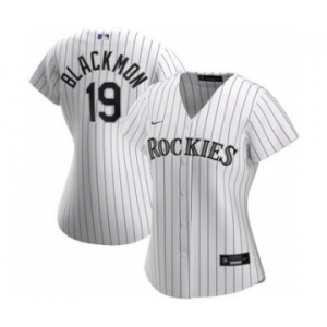 Women's Colorado Rockies #19 Charlie Blackmon Home 2020 Baseball Player Jersey White