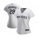 Women's Colorado Rockies #28 Nolan Arenado Home 2020 Baseball Player Jersey White