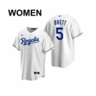 Women's Kansas City Royals #5 George Brett 2021 White Cool Base Stitched Baseball Jersey