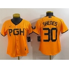 Women's Pittsburgh Pirates #30 Paul Skenes Yellow 2023 City Connect Stitched Jersey