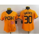 Women's Pittsburgh Pirates #30 Paul Skenes Yellow 2023 City Connect Stitched Jerseys