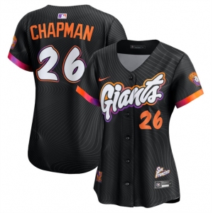 Women's San Francisco Giants #26 Matt Chapman Anthracite 2025 City Connect Limited Stitched Baseball Jersey