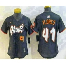 Women's San Francisco Giants #41 Wilmer Flores Number Black 2025 City Connect Limited Stitched Jersey