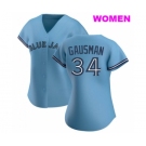 WOMEN'S TORONTO BLUE JAYS #34 KEVIN GAUSMAN BLUE JERSEY