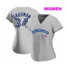 WOMEN'S TORONTO BLUE JAYS #34 KEVIN GAUSMAN GRAY ROAD JERSEY