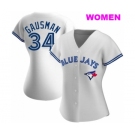 WOMEN'S TORONTO BLUE JAYS #34 KEVIN GAUSMAN WHITE HOME JERSEY