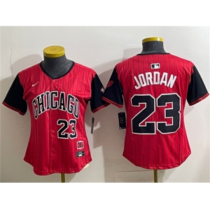 Youth Chicago White Sox #23 Michael Jordan Red Black 2025 City Connect Limited Stitched Baseball Jersey 001