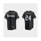 Youth Chicago White Sox #24 Yasmani Grandal 2021 City Connect Replica Black Jersey