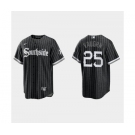 Youth Chicago White Sox #25 Andrew Vaughn 2021 City Connect Replica Black Jersey