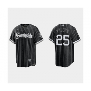Youth Chicago White Sox #25 Andrew Vaughn 2021 City Connect Replica Black Jersey