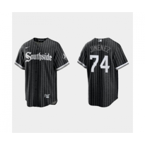 Youth Chicago White Sox #74 Eloy Jimenez 2021 City Connect Replica Black Jersey