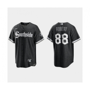 Youth Chicago White Sox #88 Luis Robert 2021 City Connect Replica Black Jersey