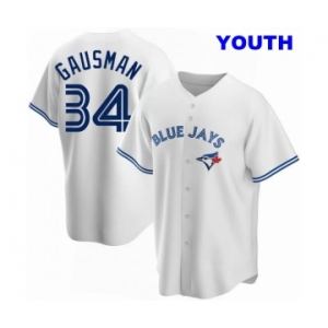 YOUTH TORONTO BLUE JAYS #34 KEVIN GAUSMAN WHITE HOME JERSEY