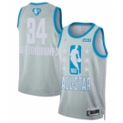 Men 2022 All Star #34 Giannis Antetokounmpo Gray Basketball Jersey