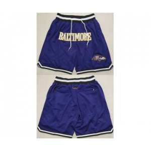 Men's Baltimore Ravens Purple Shorts (Run Small)