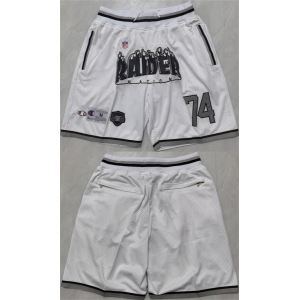 Men's Las Vegas Raiders #74 White Shorts