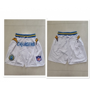 Men's Los Angeles Chargers White Just Don Swingman Shorts